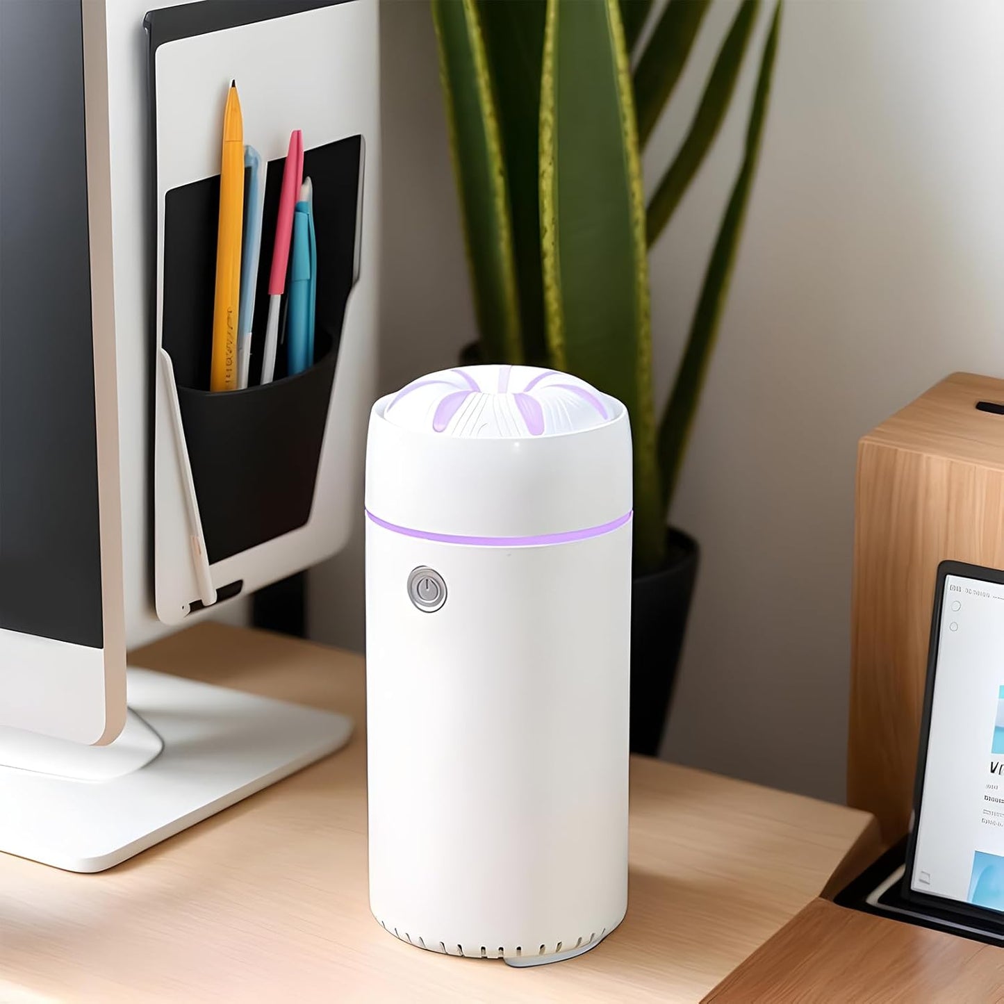 Portable Car Diffuser,Car Scent Aromatherapy Diffuser Humidifier - 7 Lights Air Purifier Adjustable Mist Output Travel Auto Freshener for Home Workplace