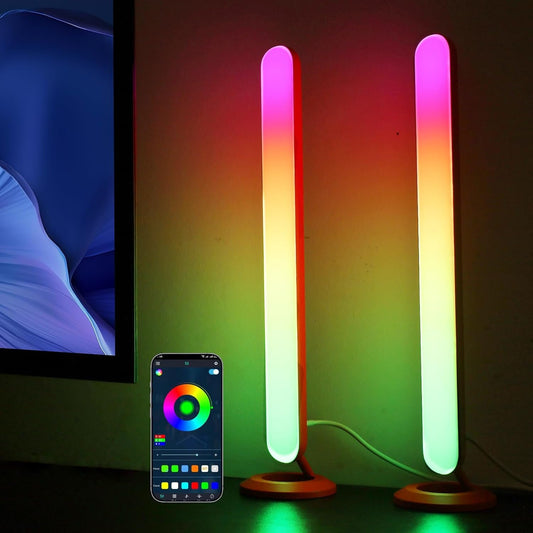 Smart LED Light Bars for Gaming & TV Backlight, RGBIC 16M Colors with Music Sync, App & RF Remote Control, USB-Powered Ambient LED Bars (2-Pack)