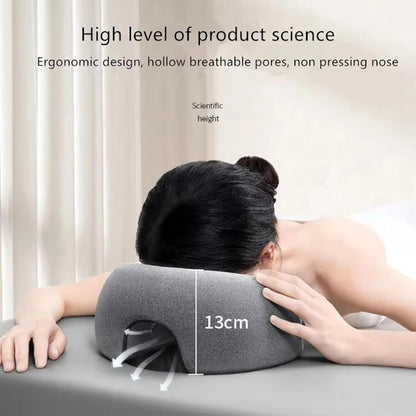 Prone Home Massage Headrest Face Down Pillow Massage Headrest Facial Cushion Super Soft Milk Silk Travel Neck Pillow for All-Season Comfort