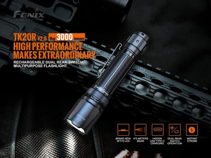 Fenix TK20R Version 2.0 3000 Lumen Rechargeable Tactical Flashlight ** Canadian Edition