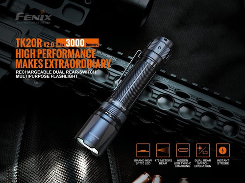Fenix TK20R Version 2.0 3000 Lumen Rechargeable Tactical Flashlight ** Canadian Edition