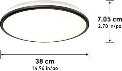 Artika Smart LED Flush Mount Light, Matte Black Finish, Dimmable, Adjustable Warm to Cool White, RGB Ambient Mode, Syncs with Music, LED Lights for Bedroom, Bedroom Light Fixtures Ceiling