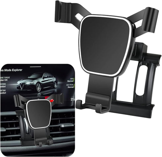 LUNQIN Car Phone Holder for Alfa Romeo Giulia 2017 2018 2019 2020 2021 2022 2023 Car Accessories Navigation Bracket Interior Decoration Mobile Phone Holder