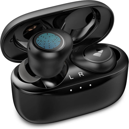 Monster Wireless Earbuds, Bluetooth 5.3 Headphones, Type-C Charging, HD Clear Call, Touch Control, IPX6 Waterproof, in-Ear Design, USB-C Fast Charging, 32H Playtime, Black