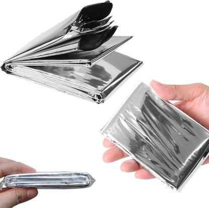 MIXIAO Emergency Foil Thermal Blanket (Pack of 6), Survival Blankets Perfect for Outdoors, Hiking, Survival, Marathons or First Aid, MXA006