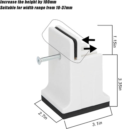 lvifloae Furniture Risers White Furniture Support Tube Adjustable Bed Height Support Tube with Screw Clip Rubber Sofa Bed Support Tube Suitable for (White)