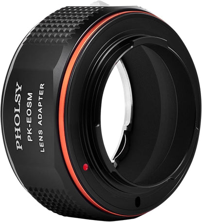 PHOLSY Manual Focus Adapter Ring Compatible with Pentax K PK Mount Lenses and Canon EF-M (EOS M) Mount Camera Body, PK to EF-M, PK on EOS M