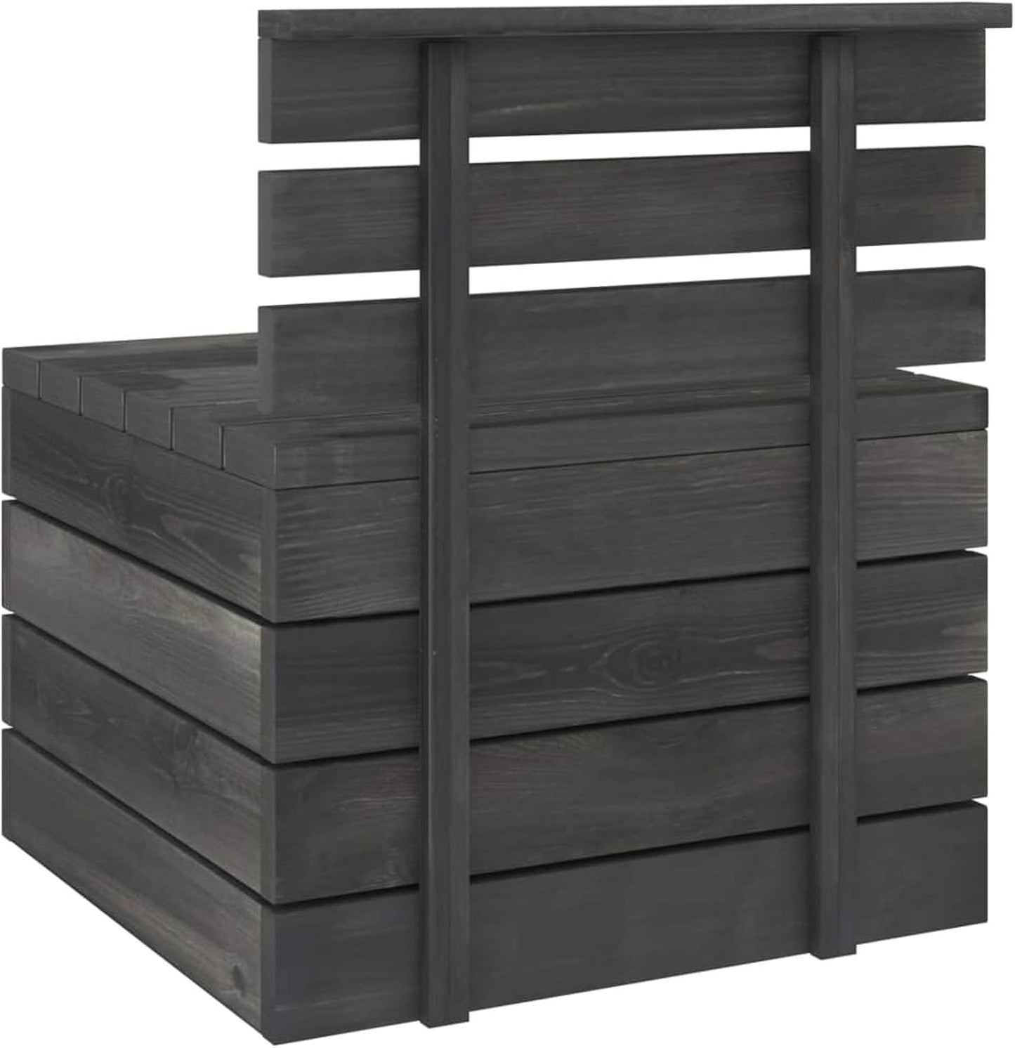 Homgoday Set Divani da Giardino su Pallet 2pz Pino Massello Grigio Scuro, Lettini Prendisole, Divano Letto Mobili, Lettini da Giardino, Lettino da Piscina da Giardino per Esterno Piscina