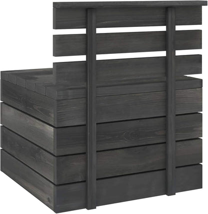 Homgoday Set Divani da Giardino su Pallet 2pz Pino Massello Grigio Scuro, Lettini Prendisole, Divano Letto Mobili, Lettini da Giardino, Lettino da Piscina da Giardino per Esterno Piscina