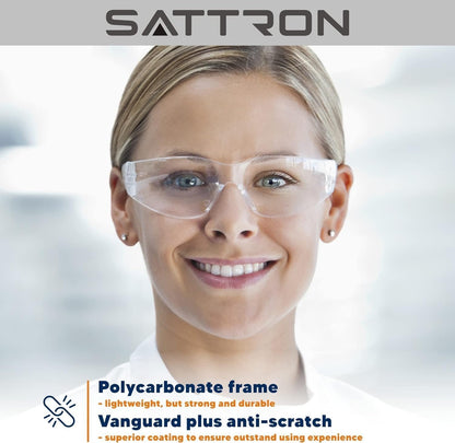 Clear Safety Glasses Bulk of 24, ANSI Z87.1 Eye Protection for Women Men, Scratch & Impact Resistant Protective Glasses, Ideal for Lab, Construction, Shooting