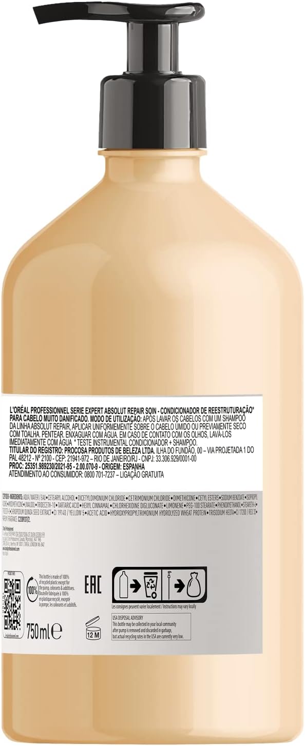 L'Oreal Professionnel Serie Expert Absolut Repair Protein + Gold Quinoa Conditioner 750 ml