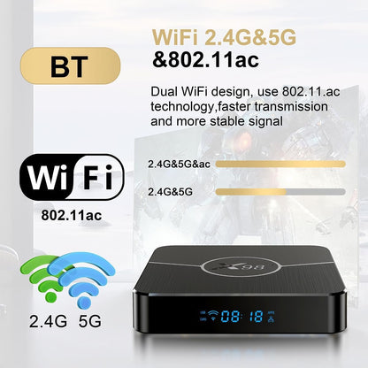 Android 11.0 TV Box, LEFFOT X98Plus 4K Ultra HD Streaming Device for TV with HDR10+, Amlogic S905W2 Quad Core, 4GB RAM + 64GB ROM, 2.4G/5G Dual Band WiFi 5, BT5.0 Home Smart TV Streaming Media Player