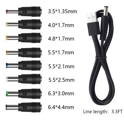 GutReise USB to DC Power Cable,8 Connectors Adapter for HUB Splitter,Mini Fans,DJ Controller, LED Lights, Electronic Devices Routers Speakers LCD CCTV Cameras TV Box (8 Connectors Adapter)