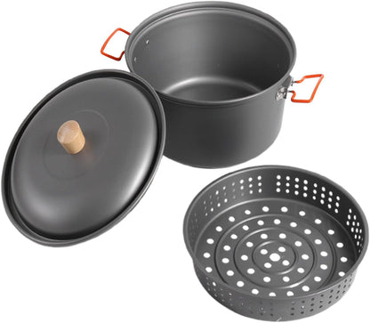 Camping Pot - Portable Large Capacity Camping Pan For Backpacking | Camp Pot | Heat-Resistant Portable Picnic Gear Lightweight Boiling Camp Steamer For Outdoor Travel Hiking