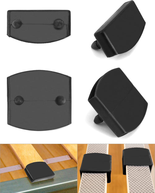 QWORK 36 Pcs Plastic Bed Slat Caps, Side and Center Bed Slats Holders Replacement for Single, Double and King Size Beds (55mm x 9mm Inside)