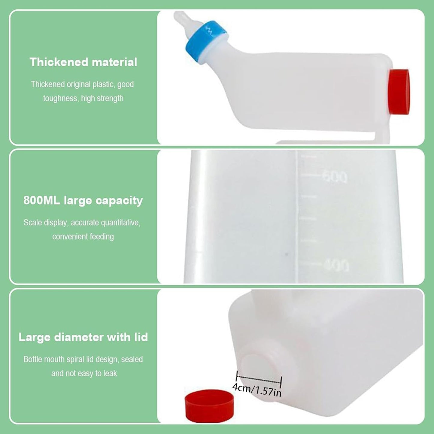 Lamb Feeding Bottle - Lamb Feeding Milk Bottle with Measurements - Large Capacity Kid Goat Drinking Feeder Animal Milk Nipple for Miniature Horse Farm Calves