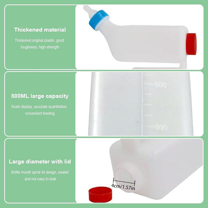 Lamb Feeding Bottle - Lamb Feeding Milk Bottle with Measurements - Large Capacity Kid Goat Drinking Feeder Animal Milk Nipple for Miniature Horse Farm Calves