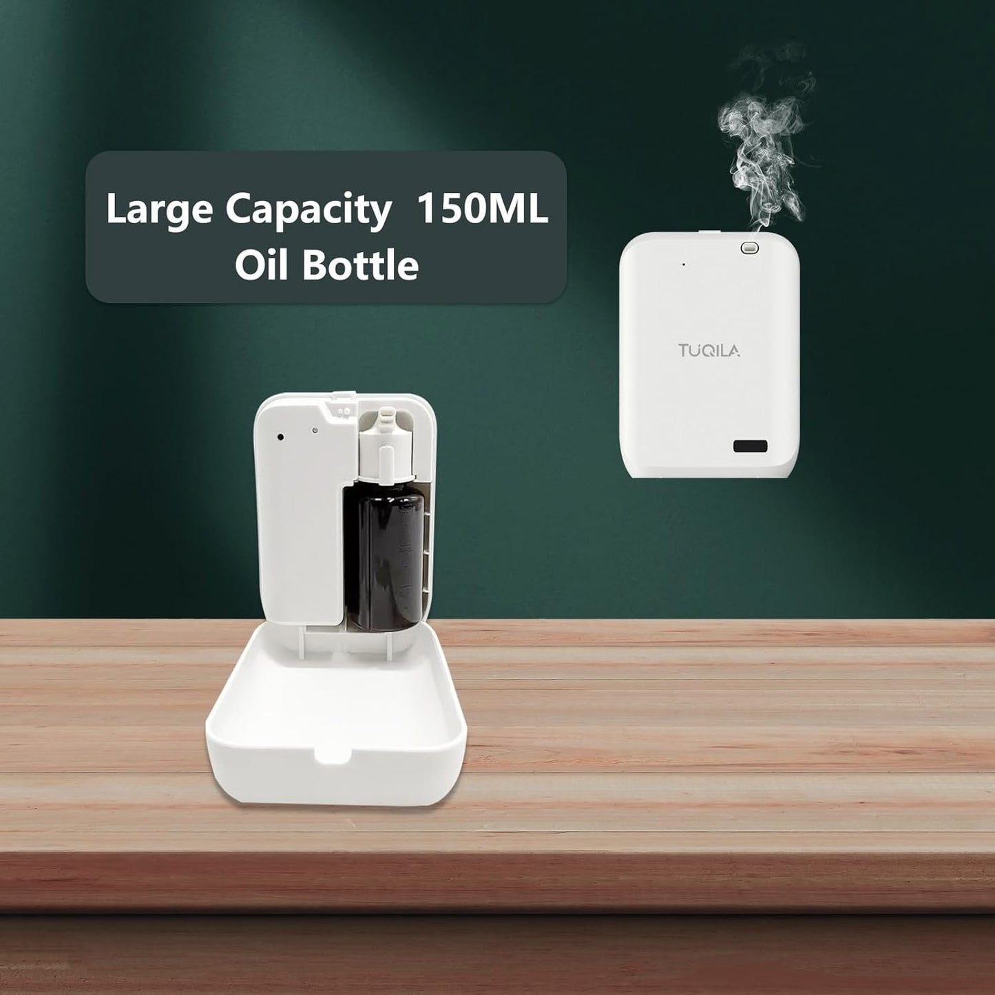 Tuqila Hotel Waterless Oil Diffuser Cold Air Technology 1000 sq.ft, APP Control Smart Scent Diffuser Clean Air Machine Essential Oil 150 ML, Wall Mounted Diffusion for Home, Hotel, Office (White)