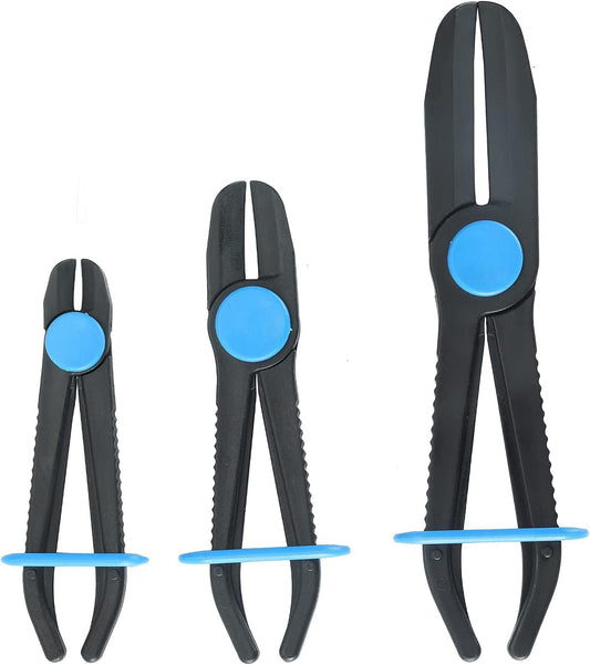 DASBET Straight Hose Pliers Set Fuel Line Clamps, 3 Sizes for Fuel, Brake, Gas Lines, Coolant Hoses (3pcs Straight)