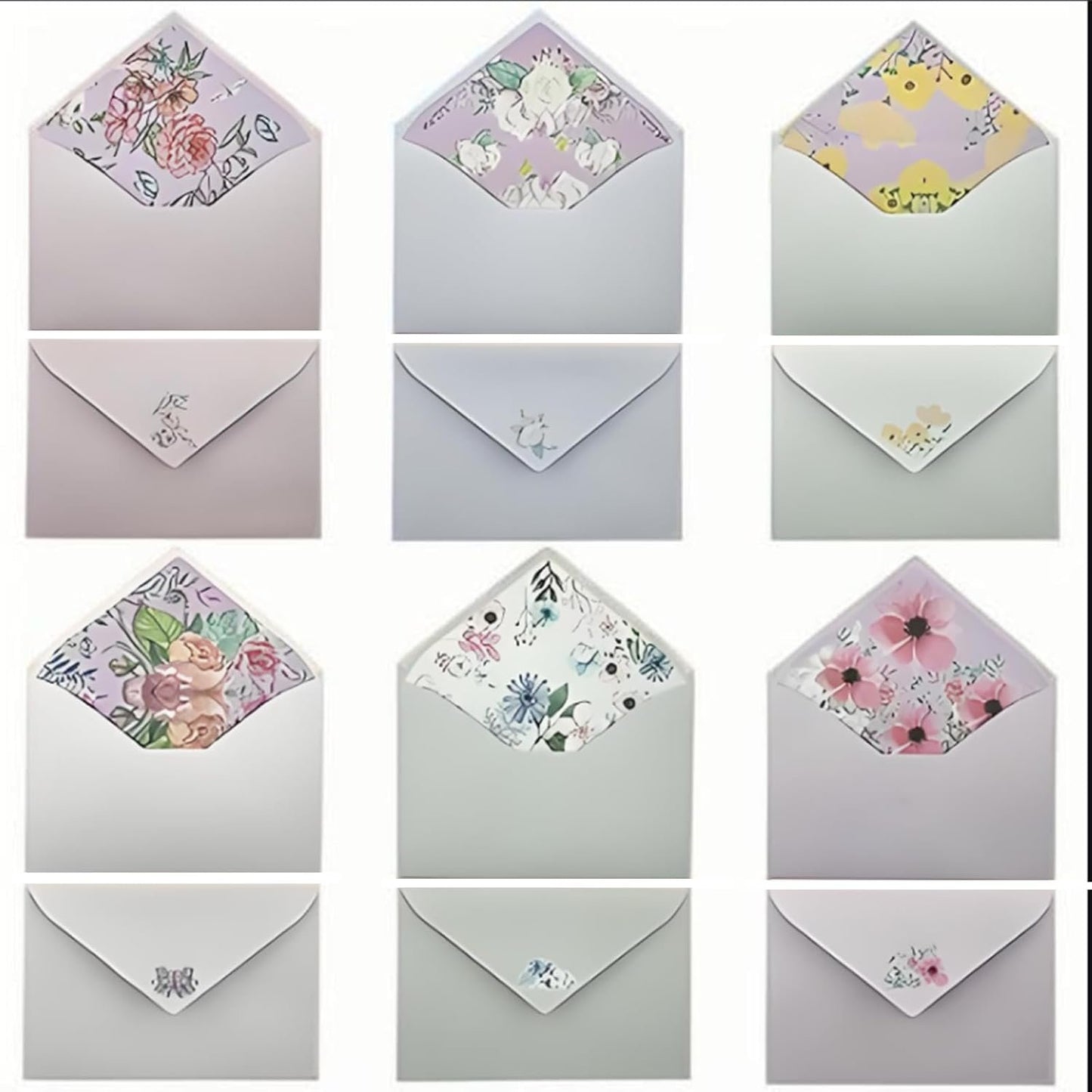 DxJ 72Pcs Stationary Letter Paper and Envelopes Set,48 Writing Stationery Paper 5.9X7.7Inch+24Pcs A6 Cute Envelopes 4x6Inch,Unique Flower Design Stationary Set for Writing Letters(H1)