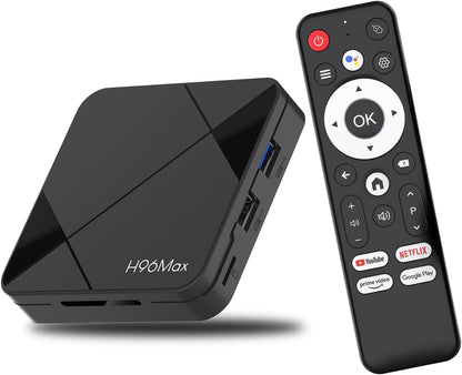 Android 14.0 TV Box, LEFFOT RK3518 4K UHD Streaming Media Player, 2GB RAM + 8GB ROM, Smart TV Box with HDR10, Voice Control, 2.4G & 5G WiFi 6, 100M Ethernet, BT 5.4, USB 3.0, RK3518 Quad Core A53