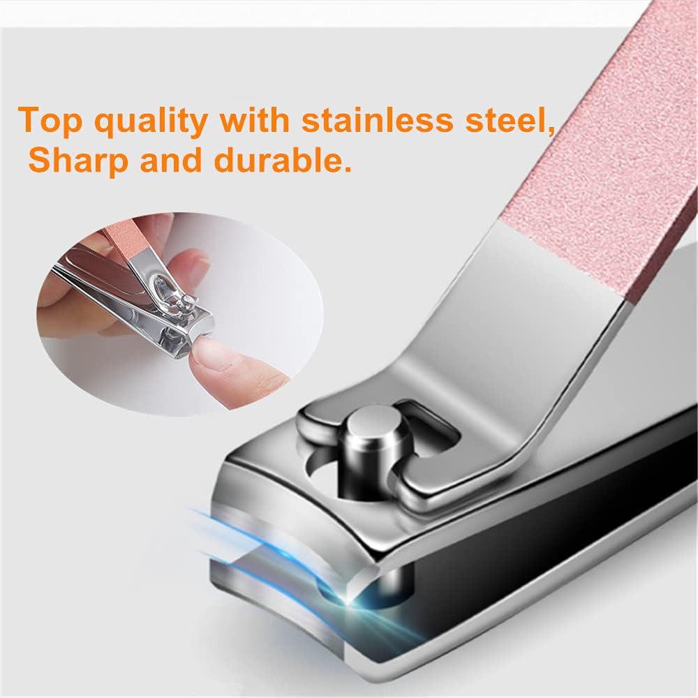 QURIPE Manicure Set, Luxury Manicure 7 In 1 Professional Pedicure Set, Nail Clippers Kit, Nail Care Tools with Luxurious Travel Case, Best Gifts For Women Girl(Rose Gold)