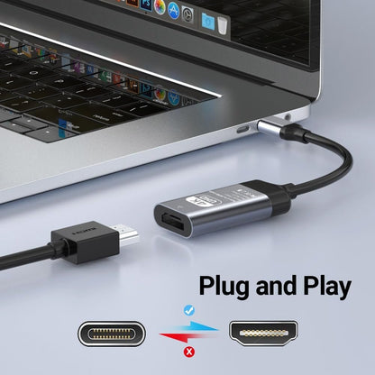 AHGEIIY USB C to HDMI Adapter Cable 4K@60Hz, HDMI to USB C Adapter Aluminum Type C Thunderbolt 4/3 Converter for iPhone 16/15 Pro Max Plus iPad mini Air MacBook Pro Galaxy S24 Ultra iMac XPS 17