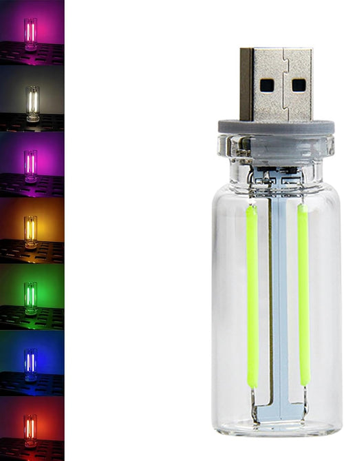 USB Touch Night Light, Car USB Night Light Touch Dimmable LED Filament Lamp,for Bedroom, Bathroom, Hallway, Car (Green)