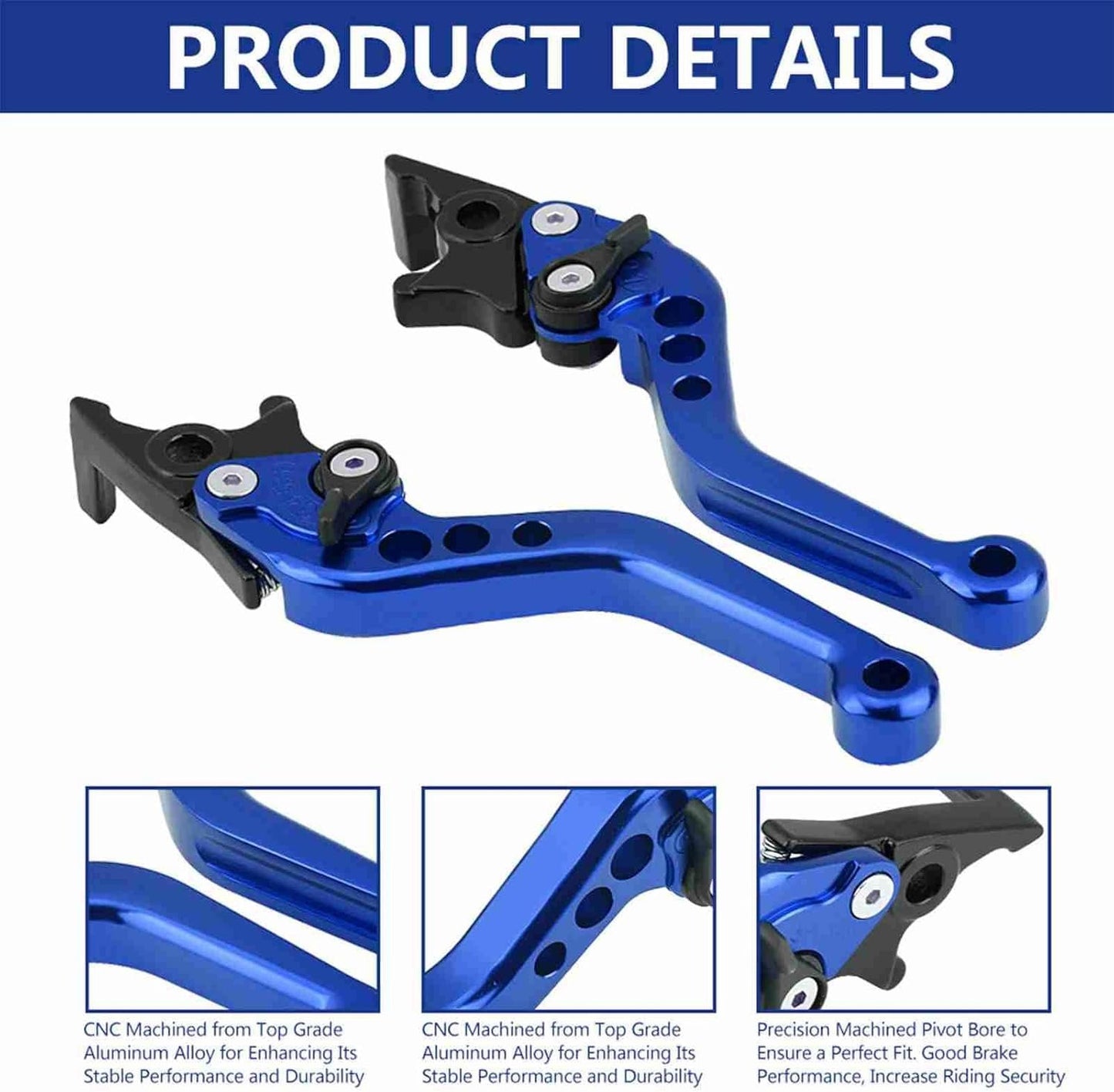 Premium CNC in Alluminio in Lega di Motocicletta per Motociclette di Modifica della Leva del Freno a Disco con Prestazioni Stabili Gy6 Xmax 400 per lo Spostamento Sotto (rosso) (BLUE)