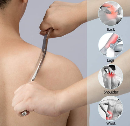 Stainless Steel Long Gua Sha Tool-Guasha Long Bar Muscle Scraping Massage Tools-Help Relieve Sore Muscles Great Soft Tissue Mobilization
