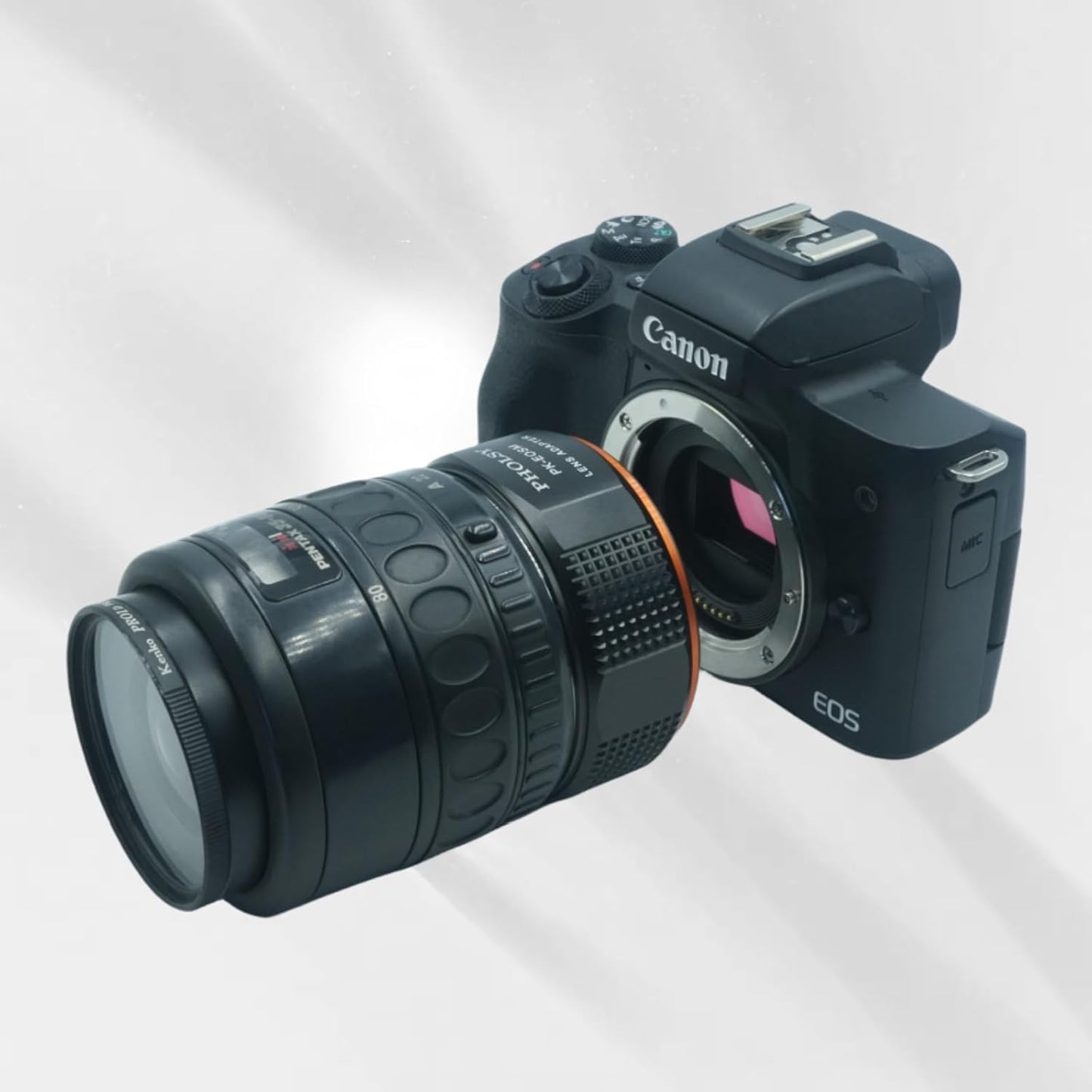 PHOLSY Manual Focus Adapter Ring Compatible with Pentax K PK Mount Lenses and Canon EF-M (EOS M) Mount Camera Body, PK to EF-M, PK on EOS M