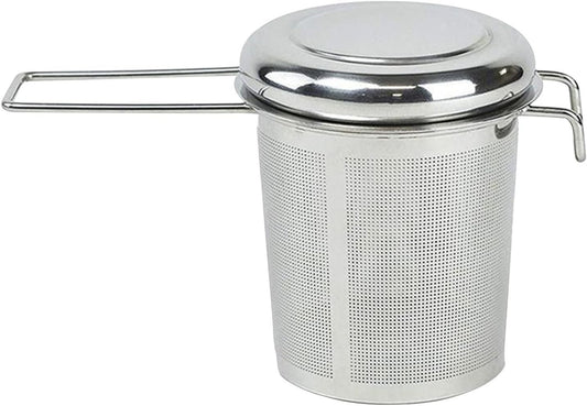Stainless Steel Tea Infuser | Foldable Drinks Strainer | Lightweight Anti-Drip Tea Infuser with Lid for Home, Kitchen, Camping, Travel, Workplace