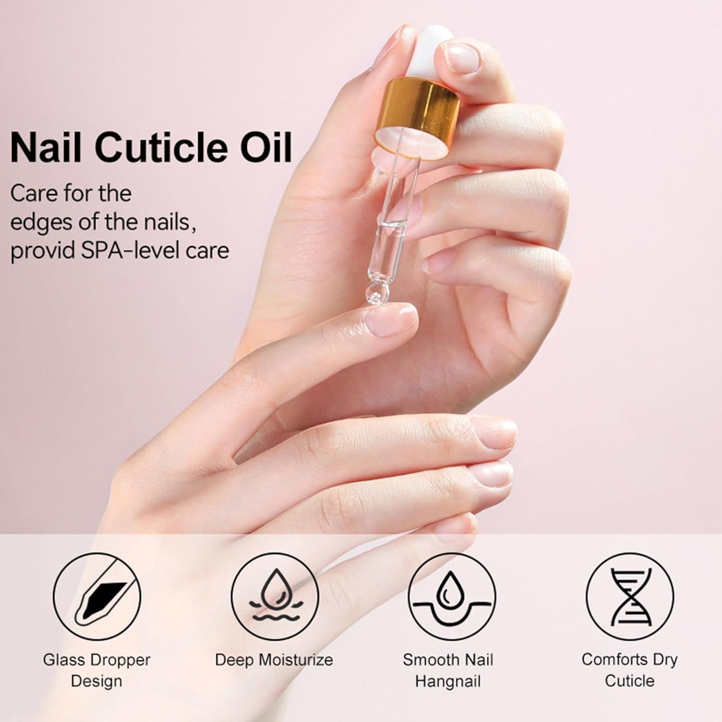 Nail Cuticle Oil, Fingernail Care Set, 15ml Mild Cuticles Repairing, Product Nourishing, Formula for Home Use, Damaged Fingernails Caring, Moisturizing, Daily, Women