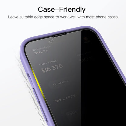 JETech Privacy Full Coverage Screen Protector for iPhone 16e 2025, iPhone 14 6.1-Inch, Anti-Spy Tempered Glass Film, Edge to Edge Protection Case-Friendly, 2-Pack