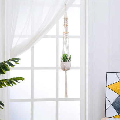 Macrame Plant Hangers, Hanging Planters for Indoor Outdoor Home Decor, with 5 Hooks, 5 Legs, 5 Style, Handmade Hanging Plant Holder