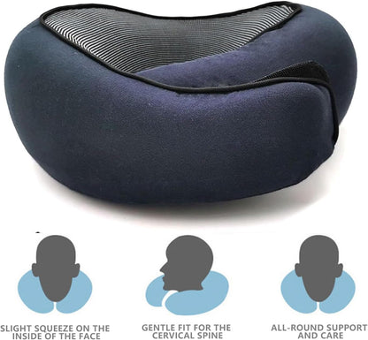 Travel Neck Pillow, Memory Foam Travel Neck Pillow, 360 Degree Comfort and Breathability, Airplane Travel Neck Pillow, Stowable U-Shaped Pillow