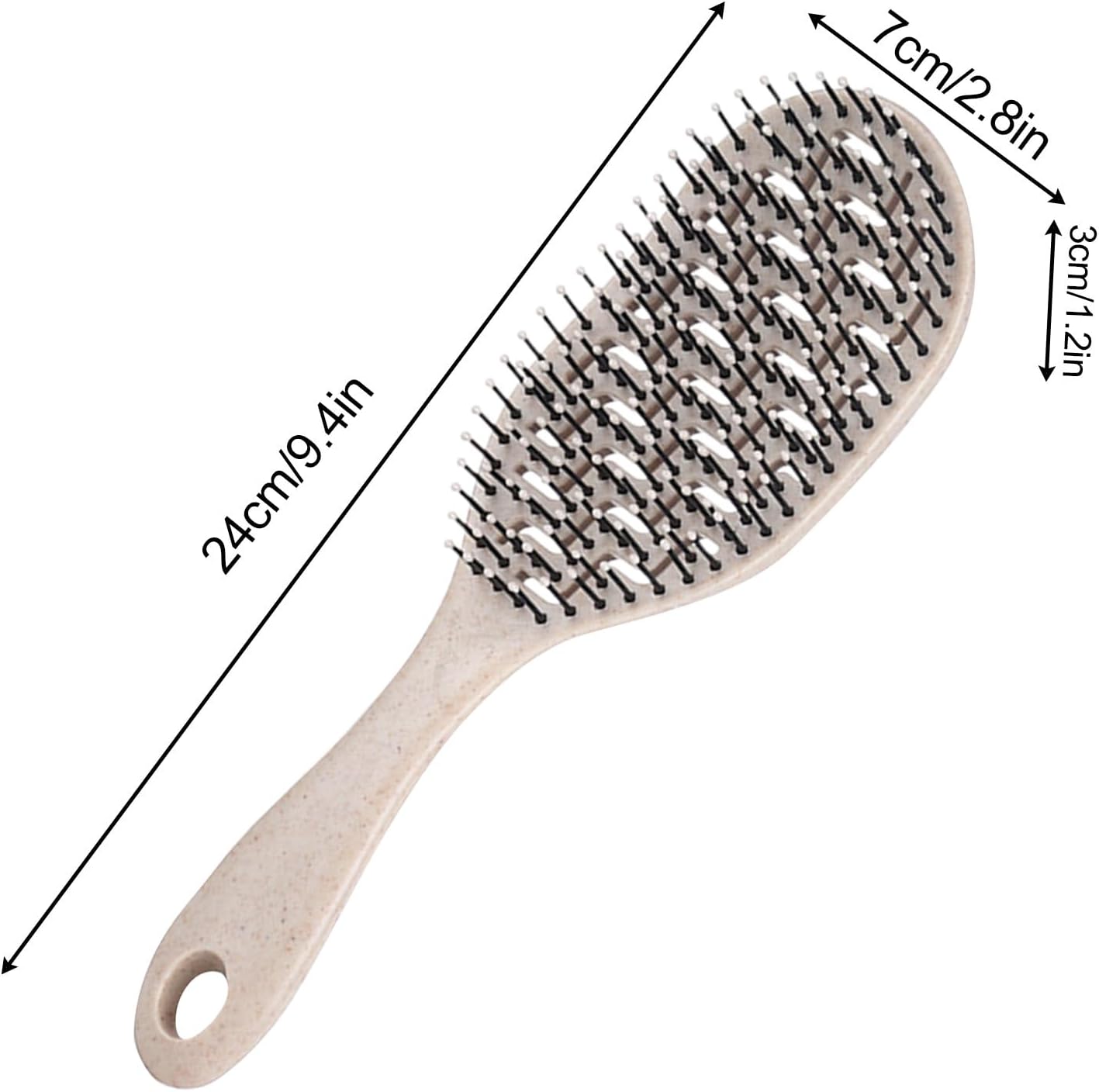 Men Hair Brush, Paddle Bristle Scalp Massage Tooth, 9.4x2.8x1.2 Inch Easy to Clean & Maintain, Cleaning Comb for Scalps Styling, Daily Use, College Dorm, Hotel, Vacation and Travel