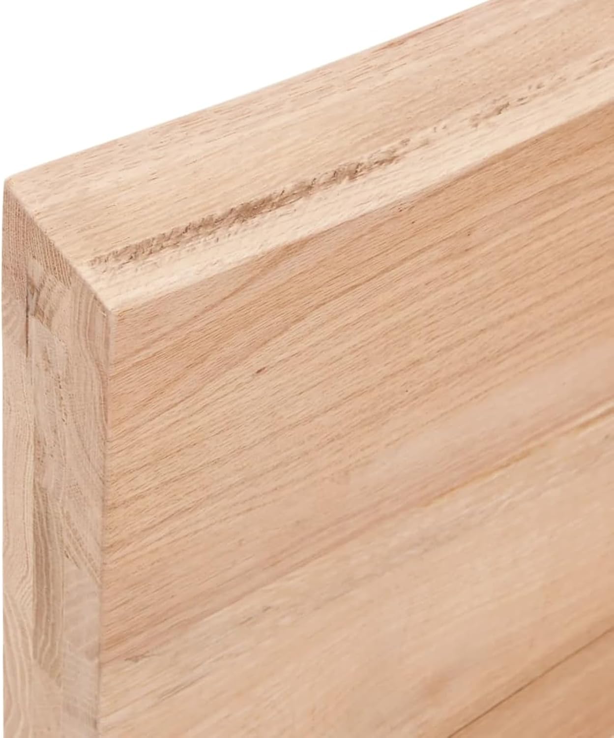 Light Brown Oak Wood Tabletop, 80 x 40 x 6 cm, Solid Treated Wood, Live Edge Design, Replacement for Coffee Table, Dining Table, Desktop Surface, Kitchen Countertop