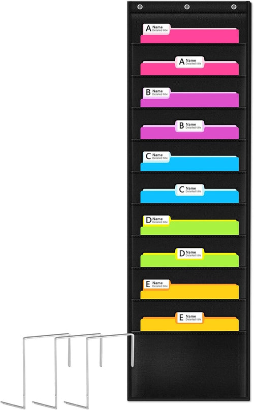 Godery W1-10 Perfect for Home Organization, School Pocket Chart, Office Bill Filing. Wall or Over Door Mount