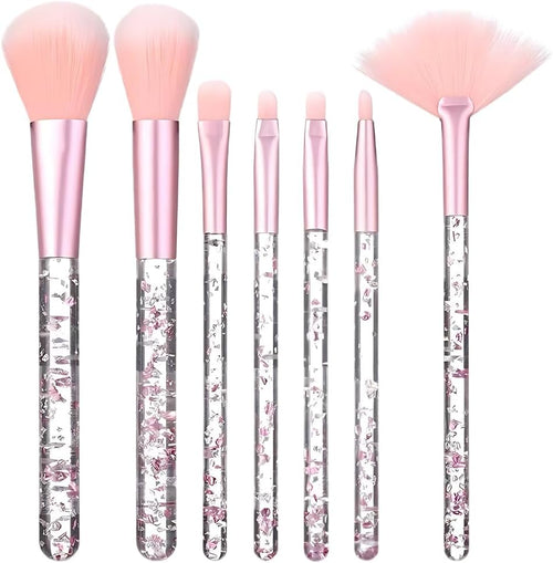 Zeayebsr 7 Pieces Make Up Brushes, Fan Makeup Brushes Premium Set, Professional Cosmetic Accessories with Cosmetic Bag, for Foundation Concealers Eyeshadows and Eyebrows, Gift Ideas