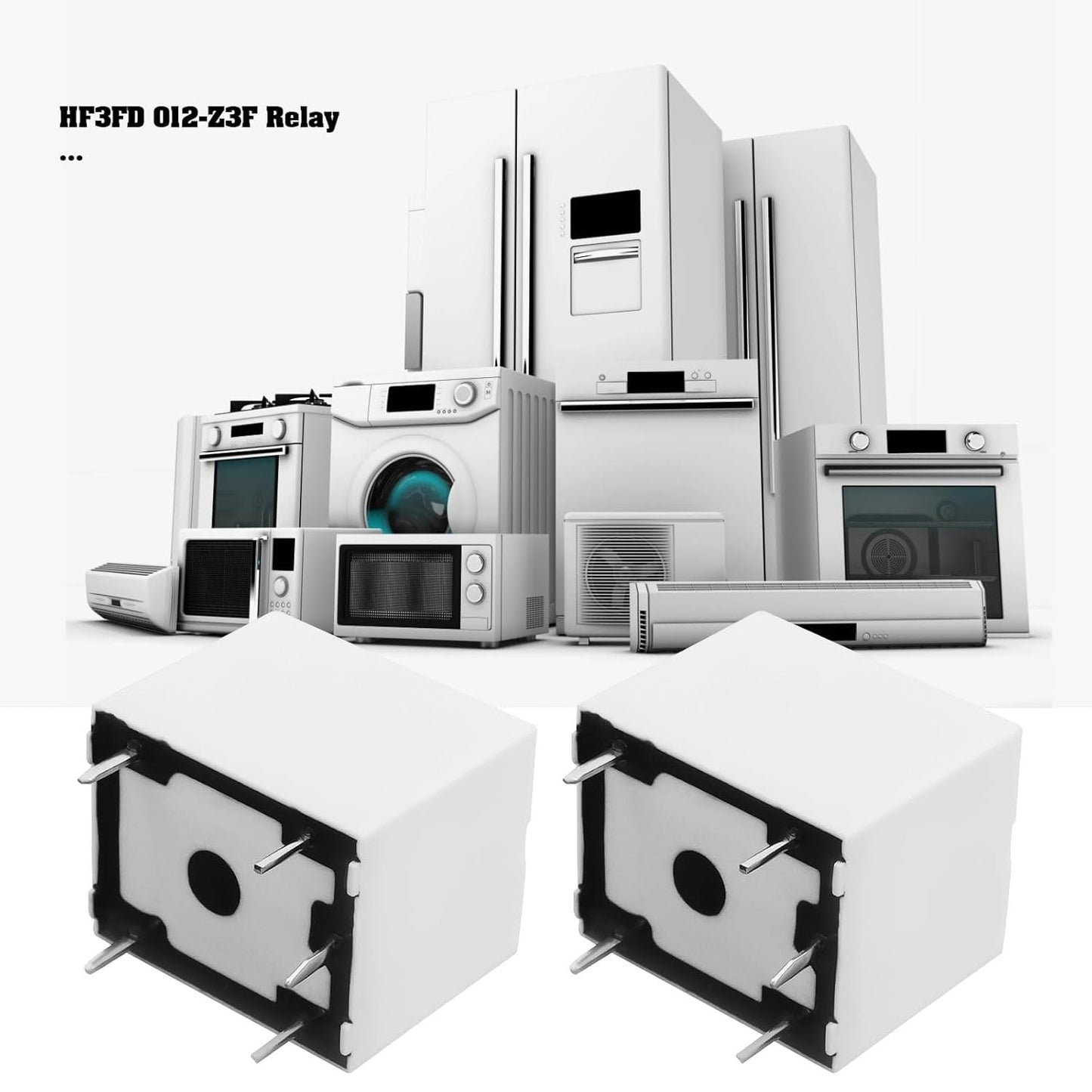 Micro Traders 2PCS 5-pin 10A 250VAC Relay HF3FD 012-Z3F Relay 12VDC Suitable for Industrial Automation Home Appliance Control Automotive Electronics