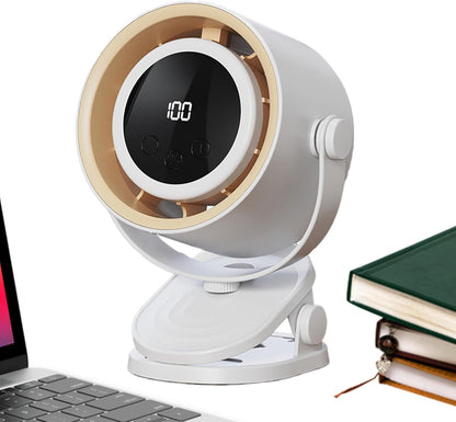 Bladeless Desk Fan | Table Fan Rechargeable | Bladeless Cooling Electric Tool with Ambience Night Light Personal Use Clip on for Dormitory Home Bedroom Kitchen