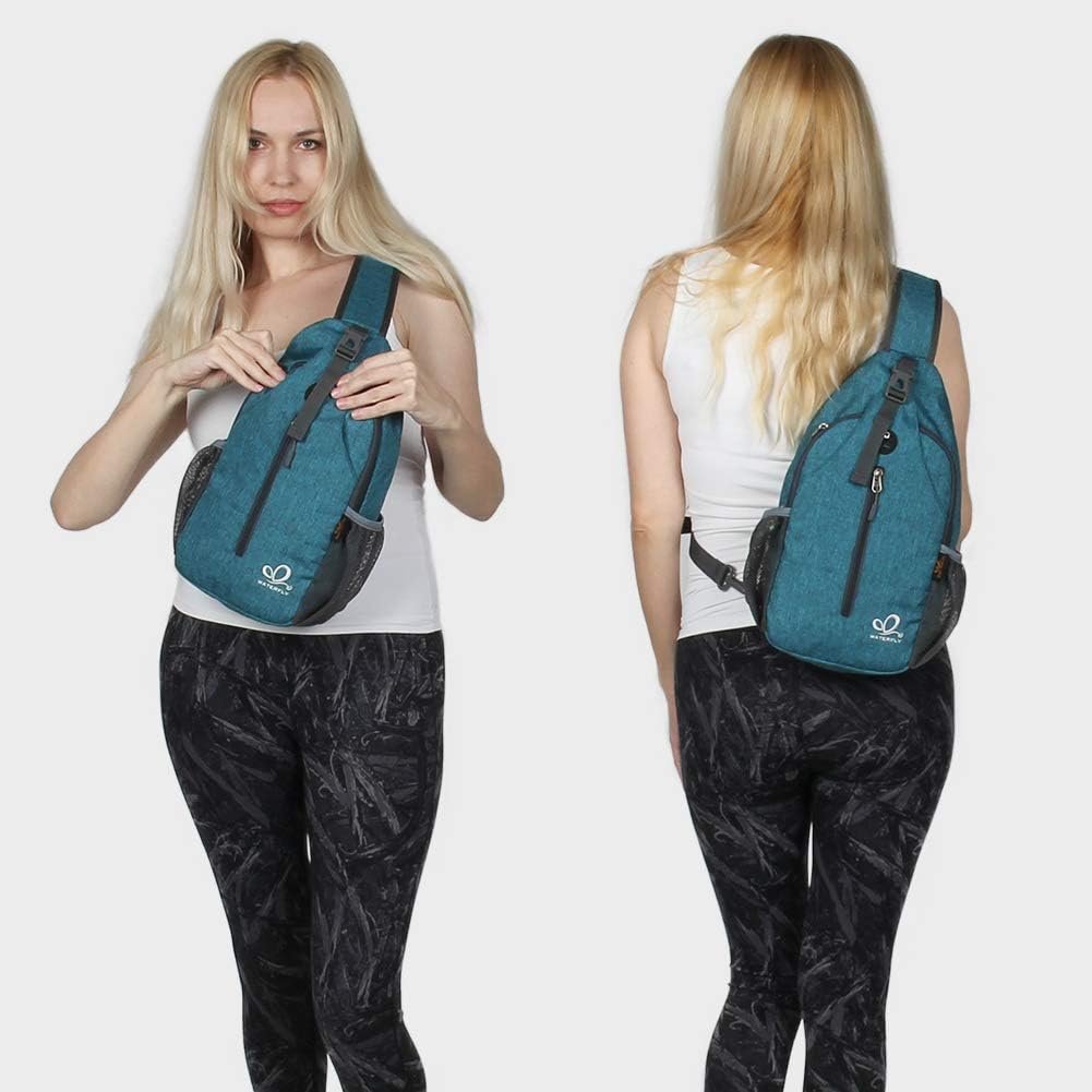 WATERFLY Sling Bag Sling Backpack Crossbody Bag Hiking Daypack for Men Women