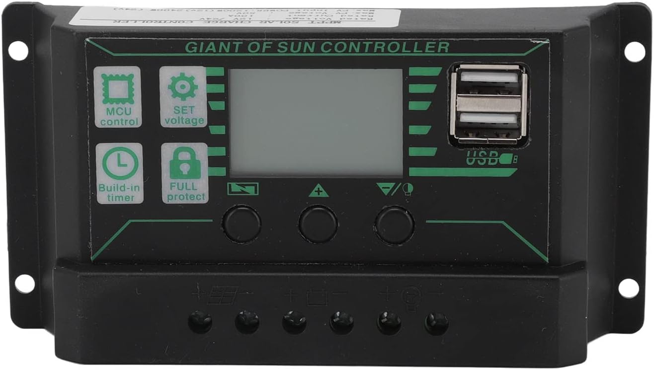 gernie 600W 18V Solar Panel Kit Battery Charger, Solar Panel Starter Kit with 100A Charge Controller, Crocodile Clip & Suction Cup, for RV Marine Boat Off Grid System