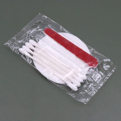 HQSLsund 100 Pack Hotel Vanity Set Individually Wrapped, Bulk Hotel Amenities Kit, Hotel Hospitality Set, Hygiene Products Include Cosmetic Cotton Pads, Cotton Swabs, Nail File (Paper Sticks)
