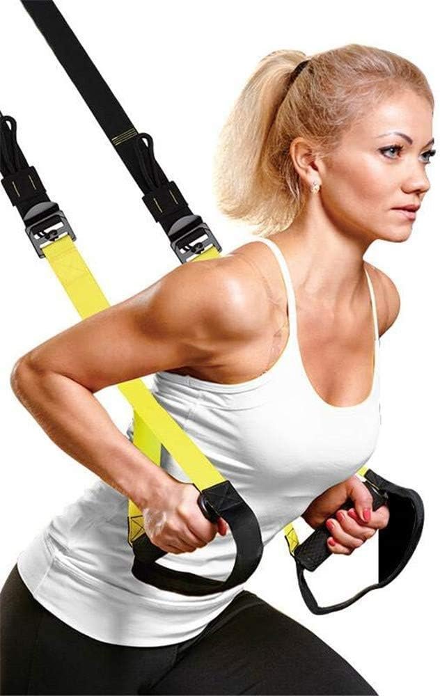 Suspension Trainer Fitness Straps Kit - Bodyweight Resistance Training Bands with Handles for Home Functional Gym Full-Body Exercise Equipment Outdoor Portable Travel Workout Set with Storage Bag