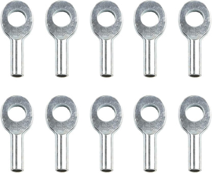 10PCS Cable Eyelet Terminal Metal Cable Eyelet Terminal Gym Pulley Machine Wire Rope Stopper Joint Fitness Equipment Accessory for Home Workout Replacement Parts(6mm)