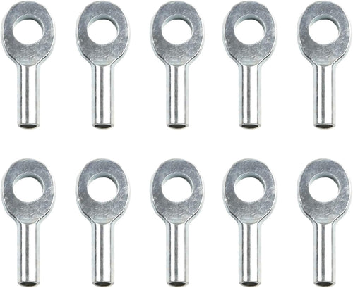 10PCS Cable Eyelet Terminal Metal Cable Eyelet Terminal Gym Pulley Machine Wire Rope Stopper Joint Fitness Equipment Accessory for Home Workout Replacement Parts(6mm)