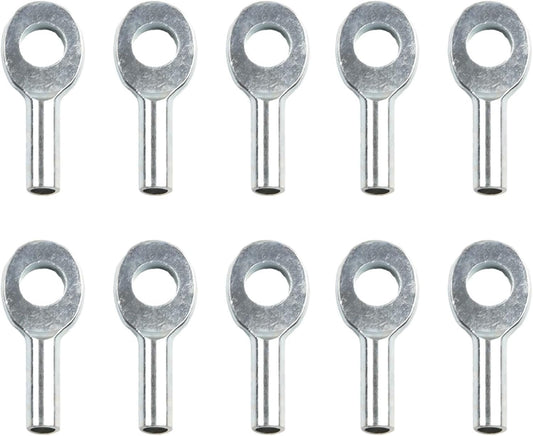 10PCS Cable Eyelet Terminal Metal Cable Eyelet Terminal Gym Pulley Machine Wire Rope Stopper Joint Fitness Equipment Accessory for Home Workout Replacement Parts(6mm)