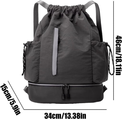 Generico Drawstring Sports Bag Large Capacity, Waterproof Gym Sackpack Travel Backpack, Lightweight Fitness Daypack for Basketball Football Picnic Hiking Outdoor Activities Carrying